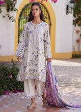 Farah Talib Aziz Luxury Lawn Unstitched '26 | Evita Ivory