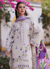 Farah Talib Aziz Luxury Lawn Unstitched '26 | Evita Ivory