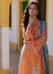 Farah Talib Aziz Luxury Lawn Unstitched '26 | Lucia Burnt Orange