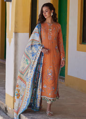 Farah Talib Aziz Luxury Lawn Unstitched '26 | Lucia Burnt Orange