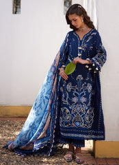 Farah Talib Aziz Luxury Lawn Unstitched '26 | Nia Navy
