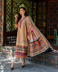 Mushq Solara Crest dress – embroidered luxury outfit from Nirvana Echoes Serenity, available online at Highway Fashion Pakistan