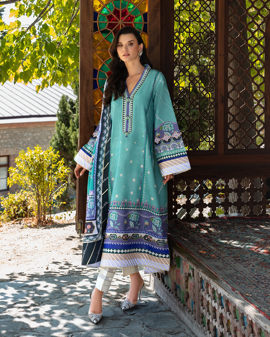 Mushq Aurora Echo – elegant embroidered dress from Nirvana Echoes Serenity, available at Highway Fashion PK