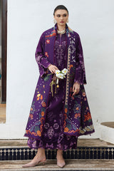 Qalamkar QLine KL-15 IRIS pure linen embroidered unstitched winter dress available at Highway Fashion Pakistan.