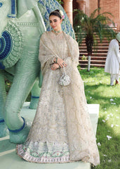 Close-up of Pareesa bridal embroidery on organza fabric