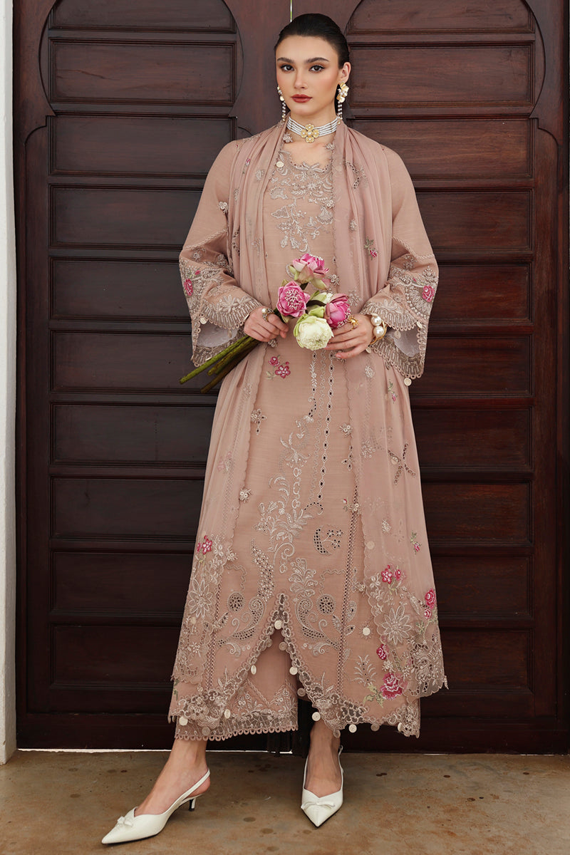 Qalamkar QLine KL-15 IRIS pure linen embroidered unstitched winter dress available at Highway Fashion Pakistan.