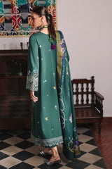 Qalamkar QW-06 (A) KARLA – Jacquard weaved digital printed unstitched winter outfit from Qalamkar Q Prints Winter Collection, available at Highway Fashion.