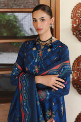 Qalamkar QW-02 (B) SILAS – Jacquard weaved digital printed unstitched winter outfit from Qalamkar Q Prints Winter Collection, available at Highway Fashion.