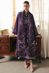 Qalamkar QW-05 (A) ELIAN – Jacquard weaved digital printed unstitched winter dress from Qalamkar Q Prints Winter Collection, available at Highway Fashion.