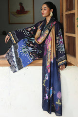Qalamkar QW-04 (A) ALLAN – Jacquard weaved digital printed unstitched winter dress from Qalamkar Q Prints Winter Collection, available at Highway Fashion.