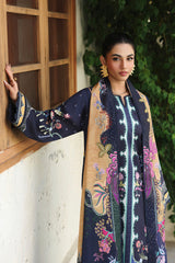 Qalamkar QW-04 (A) ALLAN – Jacquard weaved digital printed unstitched winter dress from Qalamkar Q Prints Winter Collection, available at Highway Fashion.