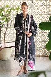 Qalamkar QW-01 (A) TYANA – Jacquard weaved digital printed unstitched dress from Qalamkar Q Prints Winter Collection, available at Highway Fashion.