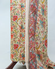 Highway Fashion Sahira silk formal dress in cream with chiffon dupatta