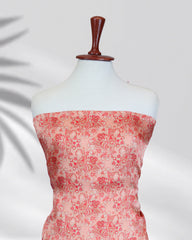 Highway Fashion Veyra pure silk outfit in light peach with printed chiffon dupatta