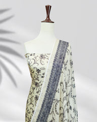 Luxury festive silk dress Elwina with chiffon dupatta