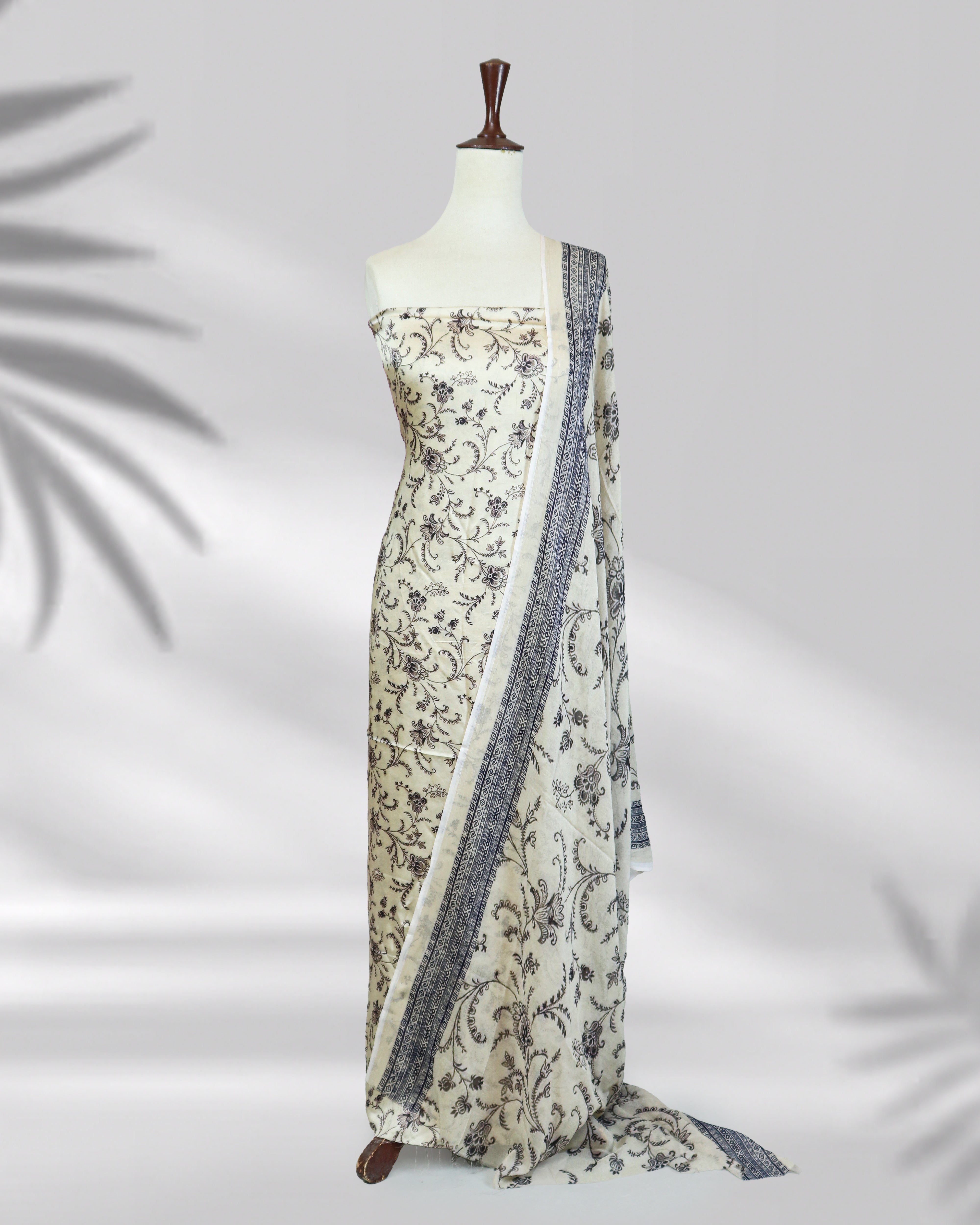 Elwina pure silk printed dress with chiffon dupatta – Highway Fashion