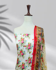 Highway Fashion Nayrah silk outfit with chiffon printed dupatta