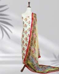 Nayrah pure silk printed dress with chiffon dupatta – Highway Fashion