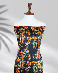 Elegant green pure silk dress Tharaa paired with chiffon dupatta