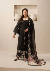 Elaf E-CRAFT - CHIKANKARI LAWN WITH CHIFFON DUPATTA '26 | EHC-5A CHARCOAL