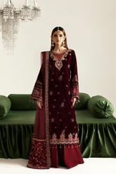 Emaan Adeel Nadira embroidered velvet dress from Zarposh Velvet Collection 2025
