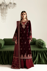 Emaan Adeel Nadira embroidered velvet dress from Zarposh Velvet Collection 2025