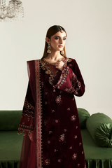 Luxury velvet outfit Nadira by Emaan Adeel available at Highway Fashion