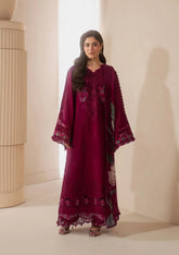 Elaf E-CRAFT - CHIKANKARI LAWN WITH CHIFFON DUPATTA '26 | EHC-4A GARNET