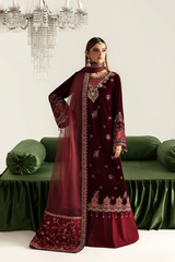 Pakistani velvet wedding dress Nadira by Emaan Adeel