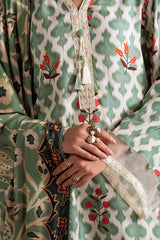 Tribal Haze — embrace winter with this stunning green marina printed suit by Cross Stitch. 🌿