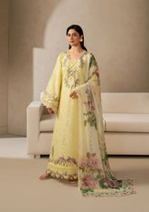 Elaf E-CRAFT - CHIKANKARI LAWN WITH CHIFFON DUPATTA '26 | EHC-3A SUNSTONE
