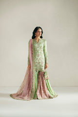 Vera Resham Mint Green Gharara Set