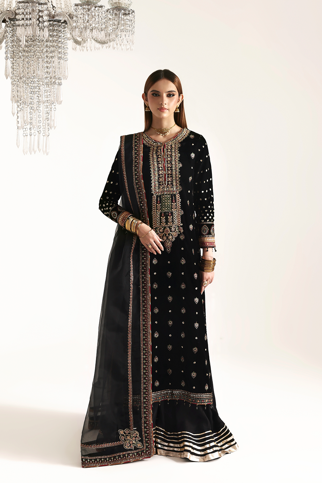 Emaan Adeel Razia embroidered velvet dress from Zarposh Velvet Collection 2025