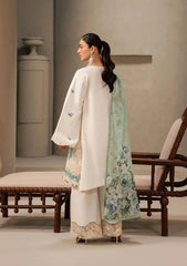 Elaf E-CRAFT - CHIKANKARI LAWN WITH CHIFFON DUPATTA '26 | EHC-1A VANILLA