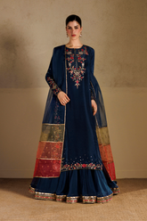 Iznik Formals | UE-728 Embroidered Pure Ramen Silk