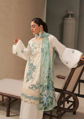 Elaf E-CRAFT - CHIKANKARI LAWN WITH CHIFFON DUPATTA '26 | EHC-1A VANILLA