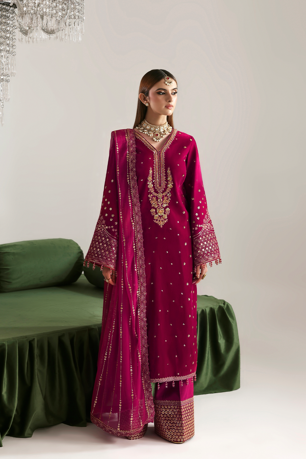 Emaan Adeel Zarposh Velvet Collection Shahnaz luxury formal dress 2025 – Highway Fashion