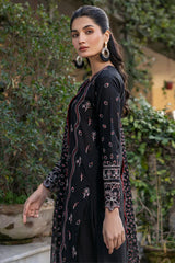 Bahar Embroidered Lawn '25 | Black Rose | 3PC Embroidered Lawn Suit