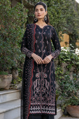 Bahar Embroidered Lawn '25 | Black Rose | 3PC Embroidered Lawn Suit
