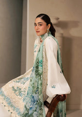 Elaf E-CRAFT - CHIKANKARI LAWN WITH CHIFFON DUPATTA '26 | EHC-1A VANILLA
