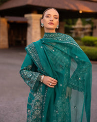 Zinnia Luxury Lawn '25 | Calla | 3PC Embroidered Lawn Suit