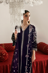 Dilnar embroidered velvet formal dress by Emaan Adeel