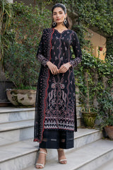 Bahar Embroidered Lawn '25 | Black Rose | 3PC Embroidered Lawn Suit