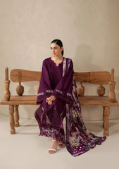 Elaf E-CRAFT - CHIKANKARI LAWN WITH CHIFFON DUPATTA '26 | EHC-2B CASSIS