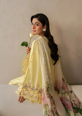 Elaf E-CRAFT - CHIKANKARI LAWN WITH CHIFFON DUPATTA '26 | EHC-3A SUNSTONE