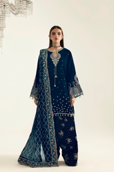 Emaan Adeel Jahanara embroidered velvet dress from Zarposh Velvet Collection 2025