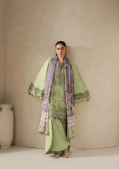 Elaf E-CRAFT - CHIKANKARI LAWN WITH CHIFFON DUPATTA '26 | EHC-6A BASIL