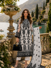 Nooriyah Luxury Embroidered Chiffon By Noor By Saadia Asad | D4 - Monochrome Muse