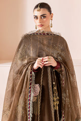 Jazmin Velvet Formal Embroidered CVF D-04 deep green velvet festive embroidered suit – Highway Fashion.