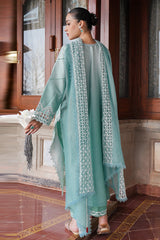 Cross Stitch | AQUA MELODY | 3PC SATIN EMBROIDERED SUIT